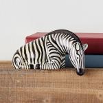 Soapstone Zebra Shelf Sculpture - Hand Carved