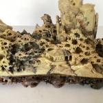 Hand-Carved Chinese Soapstone Mountain Village Art