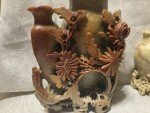 Pair of Vintage Hand-Carved Chinese Soapstone Vases