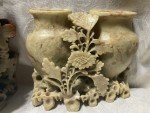 Pair of Vintage Hand-Carved Chinese Soapstone Vases