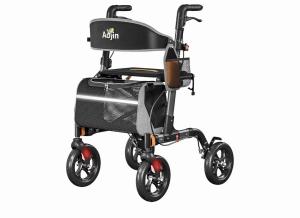 AOJIN All Terrain Rollator Walker Lightweight Foldable 8 In Wheels 300lb Senior