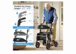 AOJIN All Terrain Rollator Walker Lightweight Foldable 8 In Wheels 300lb Senior