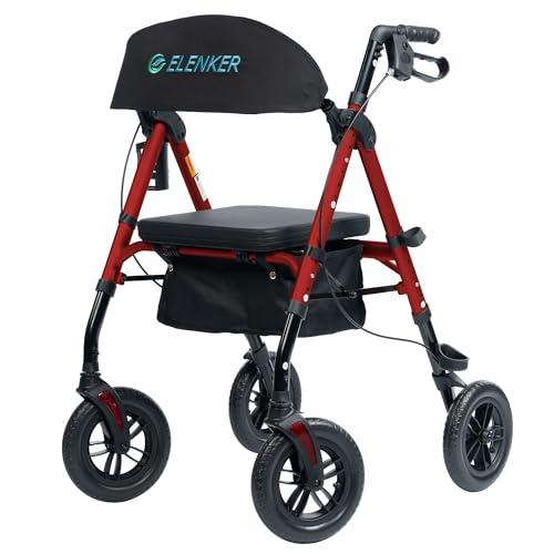 ELENKER All-Terrain Carbon Ultralight Rollator Walker