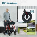 ELENKER All-Terrain Carbon Ultralight Rollator Walker