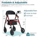 ELENKER All-Terrain Carbon Ultralight Rollator Walker