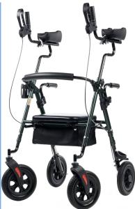 ELENKER All-Terrain Upright Rollator Walker, Stand Up Rolling Walker with 10’’