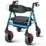 FlyingJoy 450lb Heavy Duty Rollator Walker Extra Wide Seat Blue