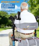 Lightweight Upright Rollator Walker All-Terrain Ultra Compact One-Click Folding with seat and Adjustable Height backrest, 300 lbs Capacity, 8" Wheels for Seniors, Adults, Includes Cane Holders