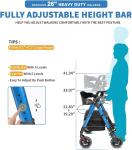 FlyingJoy 450lb Heavy Duty Rollator Walker Extra Wide Seat Blue