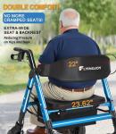 FlyingJoy 450lb Heavy Duty Rollator Walker Extra Wide Seat Blue