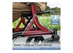 MAXWALK Foldable Rollator Walker Seat 12" Rubber Wheels All Terrain Senior RED