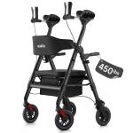 StrollAid Upright Walkers for Seniors 450lbs Heavy Duty Stand Up Rollator Walker