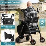 StrollAid Upright Walkers for Seniors 450lbs Heavy Duty Stand Up Rollator Walker
