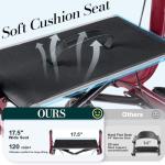 HolyHeal Walkers for Seniors, Rollator Walker with Seat and Backrest, 10" Big Wheels All Terrain, Rolling Walker Foldable Supports 350lb, Lightweight & Height Adjustable, Cane & Cup Holder, Burgundy