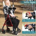 StrollAid Upright Walkers for Seniors 450lbs Heavy Duty Stand Up Rollator Walker