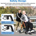 Walker Wheelchair, 2 in 1 Rollator Transport Chair, 10"All Terrain Wheels, 450lb