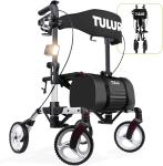 TULUR All Terrain Rollator Walker for Seniors w/Seat 8" Wheels - SILVER 400 LBS