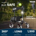 TULUR All Terrain Rollator Walker for Seniors w/Seat 8" Wheels - SILVER 400 LBS