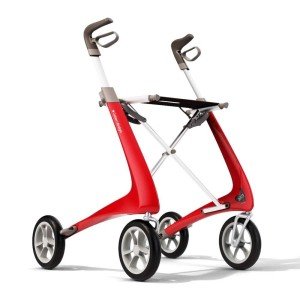 byACRE Ultralight Carbon Rollator Walker - Red