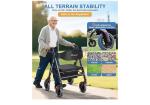 Rollator Walker with Seat,450Lb Rolling Walker, Extra-Wide Heavy-Duty Rollator