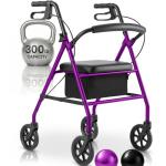 Vive Mobility Ultralight Folding Rollator Walker - Purple