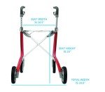 byACRE Ultralight Carbon Rollator Walker - Red