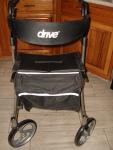 Drive Medical F-22 Brown Foldable Rollator Walker W/Seat & Basket Heavy Duty...