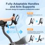 BlessReach Heavy Duty Upright Rollator Walker for Seniors with Seat, 450lb Capacity, 8" All-Terrain Wheels, 6 Height Adjustments, Padded Seat & Backrest, Easy Assembly, Foldable Design, Black