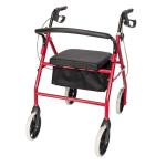Red Heavy Duty Rolling Rollator Folding Walker Wide Seat With 4 Wheels