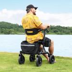 MAXWALK Foldable Rollator Walker Seat 10" Rubber Wheels All Terrain Senior Black