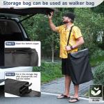 MAXWALK Foldable Rollator Walker Seat 10" Rubber Wheels All Terrain Senior Black