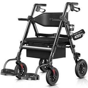 2-in-1 Carbon Ultralight Rollator & Transport Chair