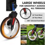 Foldable All Terrain Rollator Walker with Seat and 12" Rubber Wheels for Seniors