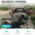 Helavo 2 in 1 Walker Wheelchair Combo with 10" All Terrain Wheels, Lightweight Rollator Transport Chair Combo, 300 lbs Load Capacity with Adjustable Height