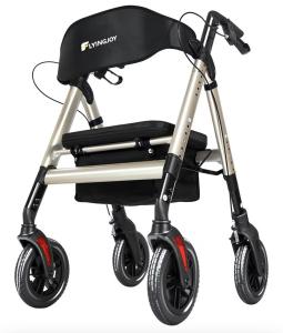 Rollator Walker with Seat,450Lb Rolling Walker, Extra-Wide Heavy-Duty Rollator