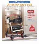 Rollator Walker with Seat,450Lb Rolling Walker, Extra-Wide Heavy-Duty Rollator