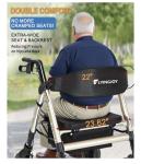 Rollator Walker with Seat,450Lb Rolling Walker, Extra-Wide Heavy-Duty Rollator