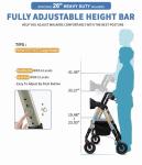 Rollator Walker with Seat,450Lb Rolling Walker, Extra-Wide Heavy-Duty Rollator