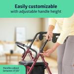 All-Terrain Rollator Walker for Seniors Rubber Wheels Foldable Lightweight 350lb