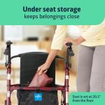 All-Terrain Rollator Walker for Seniors Rubber Wheels Foldable Lightweight 350lb