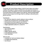 Elenker All-Terrain 10" Wheel Rollator w/ Padded Seat & Backrest, 300 lb Capacit