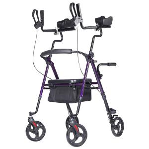 Deluxe ELENKER Heavy Duty Upright Rollator Walker Stand Up Medical Aid Purple US
