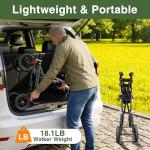 RollisRoll Walkers for Seniors with Seat, Foldable Rollator Walker, Reinforced Aluminum Frame, 10" Big Rubber Wheels for All Terrain, Built-in Cable, Lightweight Rolling Walker, Gray