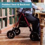 Elenker All-Terrain 10" Wheel Rollator w/ Padded Seat & Backrest, 300 lb Capacit