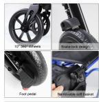 Walk Mate Rollator Walker w/Seat Heavy Duty Fully Adjustable Frame All-Terrain