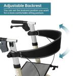 ELENKER ALL-TERRAIN ROLLATOR WALKER WITH SEAT OUTDOOR ROLLING WALKER - CHAMPAGNE