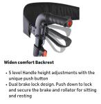 Walk Mate Rollator Walker w/Seat Heavy Duty Fully Adjustable Frame All-Terrain