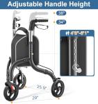HOMLAND Lightweight 3-Wheel Rollator for Seniors