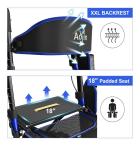 AOJIN All Terrain Rollator Walker Lightweight Foldable 8 In Wheels 300lb Senior