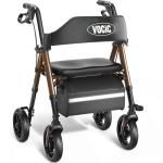 VOCIC Ultralight Folding Rollator with Seat - Red